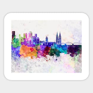 Cologne skyline in watercolor background Sticker